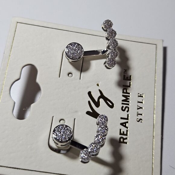 Real Simple Style Convertible Earrings With Rhinestones - Picture 9 of 10